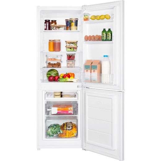 Russell Hobbs RH143FF492E1W 14cm 70/30 Fridge Freezer with Door-on-door - White - Front with door open shot