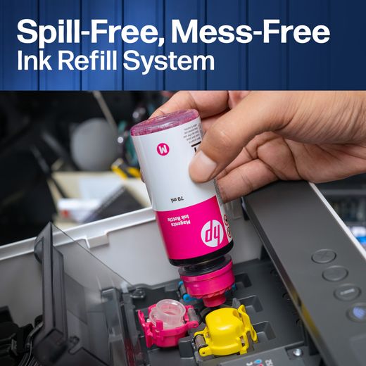 HP Smart Tank Wireless Inkjet Printer Up to 3 years of Ink Included - Grey - Annotations - Ink refill system