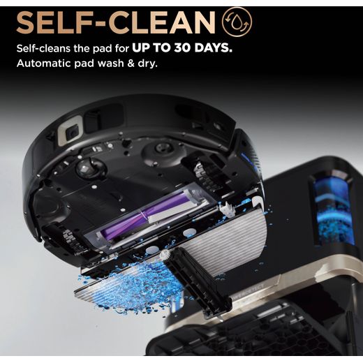 Shark PowerDetect NeverTouch Pro 2-in-1 Robotic Vacuum Cleaner - Black - Annotation - Self-Clean