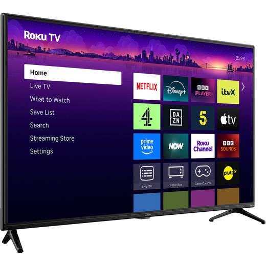 Veltech 43" 4K Ultra HD DLED Smart Roku TV - right perpsective shot