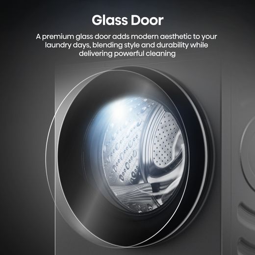 Hisense 5i KitchenFit Series WF5I9043BTFS 9kg Washing Machine with 1400 rpm - Titanium - Annotation - Glass Door