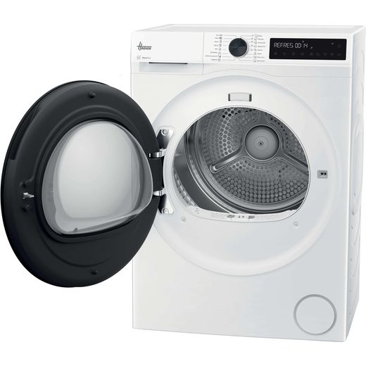 Hoover HBR 10N3BX-80 HBR 10N3BX-80 Wifi Connected Heat Pump Tumble Dryer - White - left perspective with door open shot