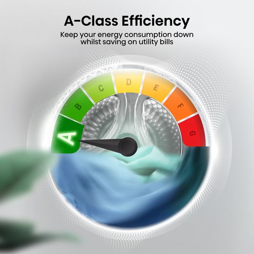 Hisense 3S Series WF3S8043BB3 Washing Machine with 1400 rpm - Black - Annotation - A-class efficiency