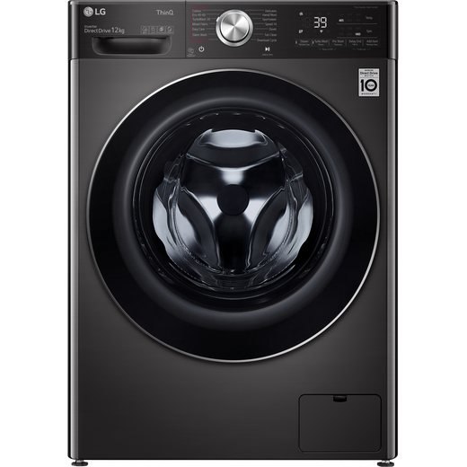 LG V10 F4V1012BTSE Wifi Connected 12Kg Washing Machine with 1400 rpm - Black Steel - A Rated