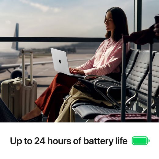Apple MacBook Pro, M5, 32GB RAM, 10 Core GPU, 512GB, 2025 - Space Black - Annotation - Battery life shot