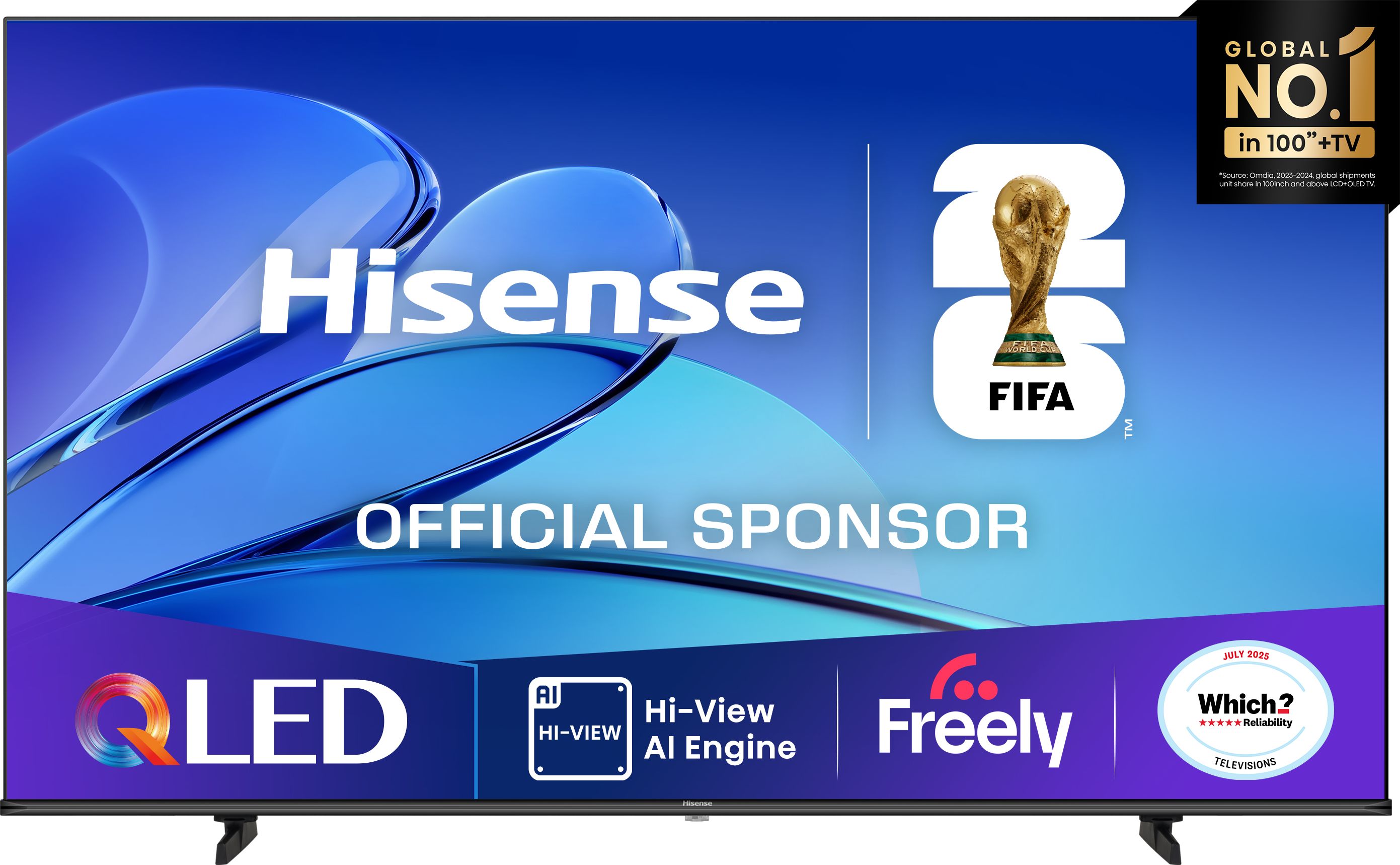 Hisense 85" QLED TV - 4K Ultra HD - Quantum Dot Colour - Smart TV - Black
