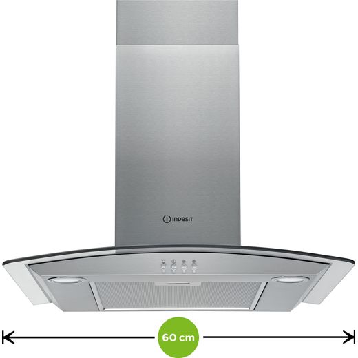 Indesit IHGC6.5LMX 60 cm Chimney Cooker Hood - Stainless Steel