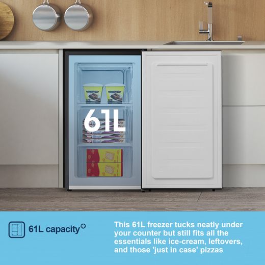 Fridgemaster Under Counter Freezer - Black - Annotation - 61L capacity