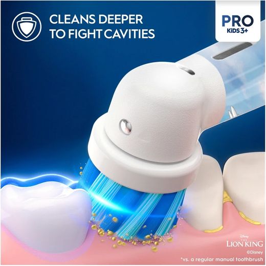 Oral-B Vitality PRO Kids Lion King Electric Toothbrush - Red - Annotation - Cleans deeper