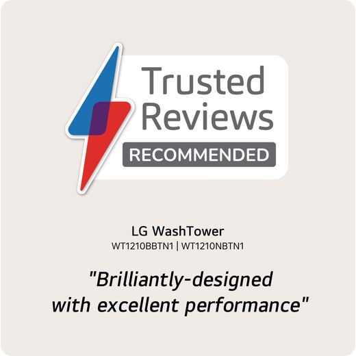 LG WashTower™ AI Direct Drive™ WT1210BBTN1 Wifi Connected 12Kg / 10Kg Heat Pump Washer Dryer with 1400 rpm - Platinum Black - annotation - reviews shot