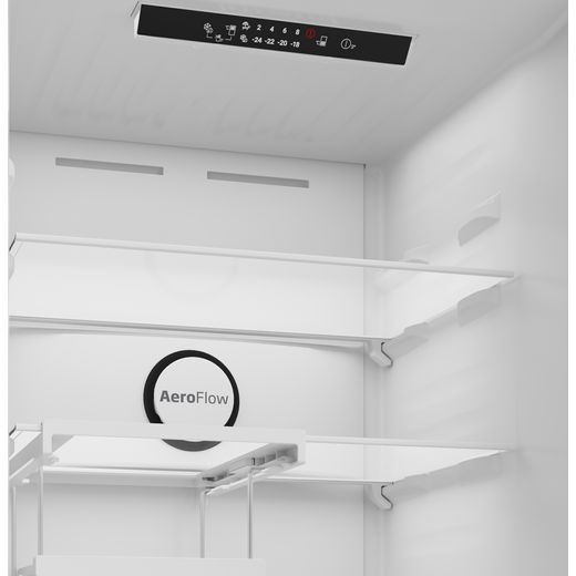 Beko Fridge Freezer - Stainless Steel - Low perspective shot