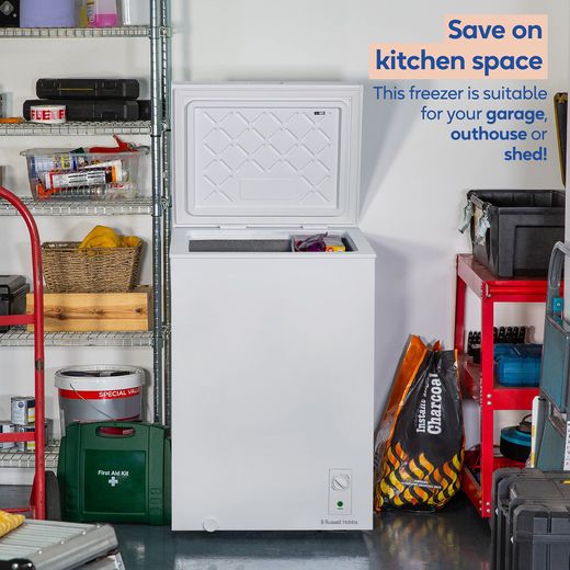 Russell Hobbs Chest Freezer - White - Annotation - Save on space shot