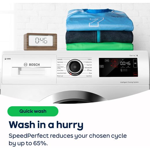 Bosch Series 6 WGG244ZCGB 9kg Washing Machine with 1351 rpm - Graphite - AO Annotation - SpeedPerfect