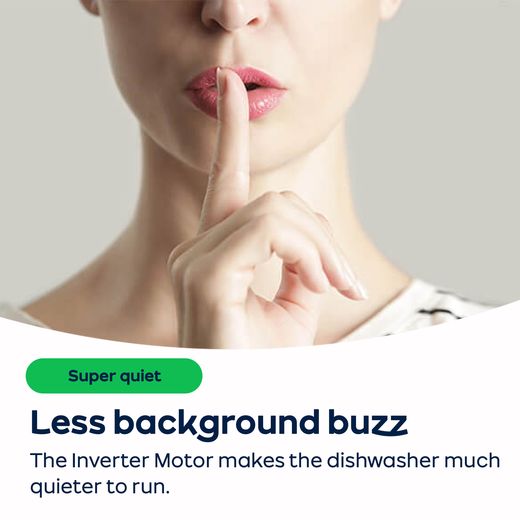 Hotpoint Fully Integrated Standard Dishwasher - White - Annotation - Inverter motor shot