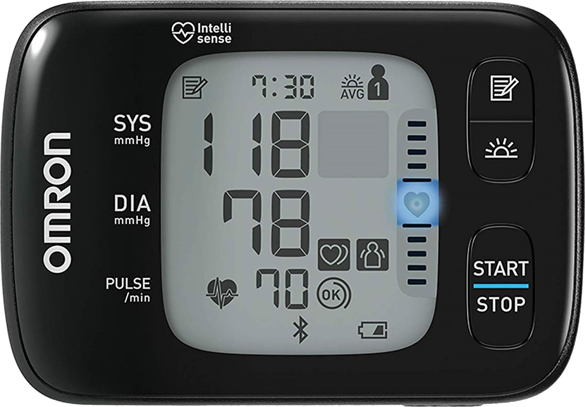 Omron RS7 Intelli IT Wrist Blood Pressure Monitor, Black