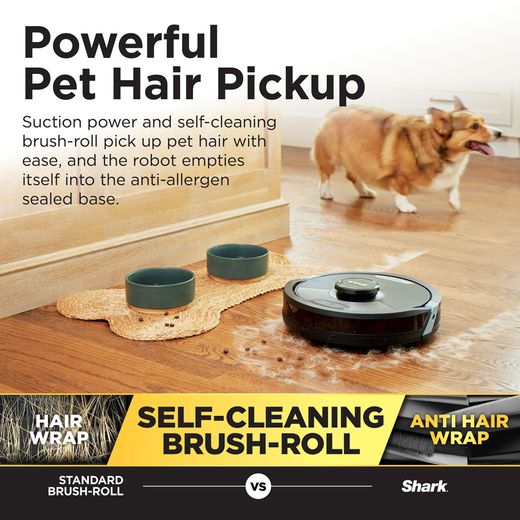 Shark Matrix Plus 2-in-1 Robotic Vacuum Cleaner - Black - Annotation - Powerful pet hair pickup