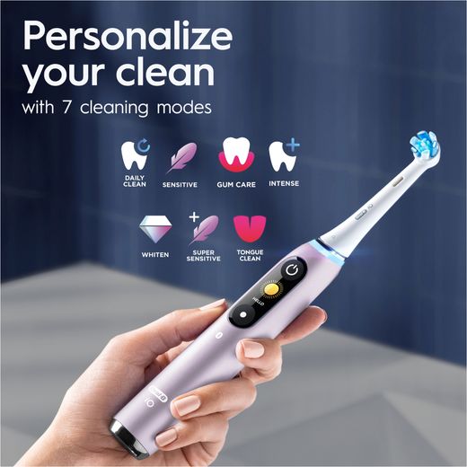 Oral B iO™ 9 Electric Toothbrush - Rose Quartz - Annotation - Personalise your clean shot