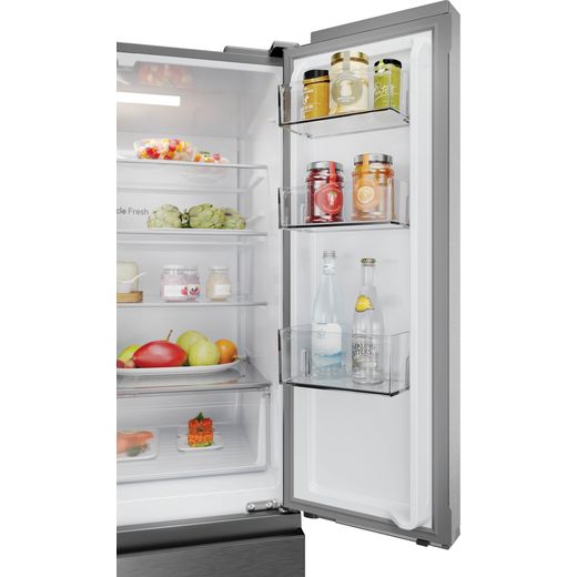 Hoover American Fridge Freezer - Stainless Steel - Close up door shelf shot