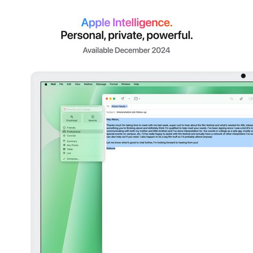 Apple iMac, - - Green - Annotation - Apple intelligence shot
