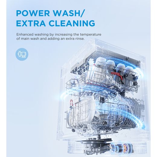 Midea Standard Dishwasher - Dark Inox - Annotation - Powerwash / Extra cleaning