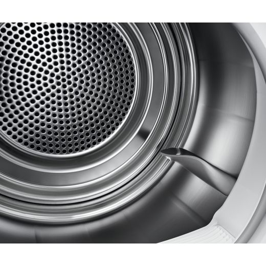 AEG TR708L0B - 916099604 8Kg Heat Pump Tumble Dryer - White - Close up of drum shot