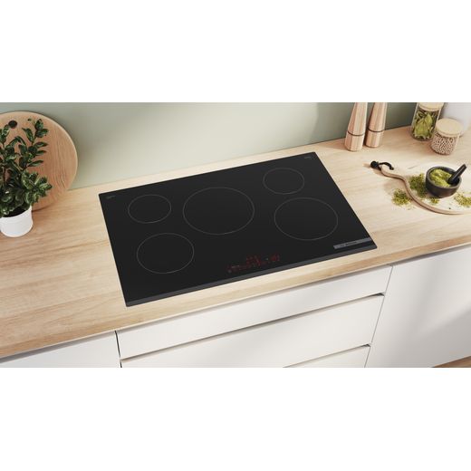 Bosch PIV831HB1E 80cm Induction Hob - Black - Kitchen counter in work top shot