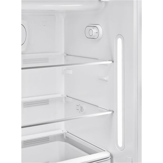 Smeg Right Hand Hinge FAB28RPK6 153cm High Small Fridge with Ice Box - Pink - Close up inside shot