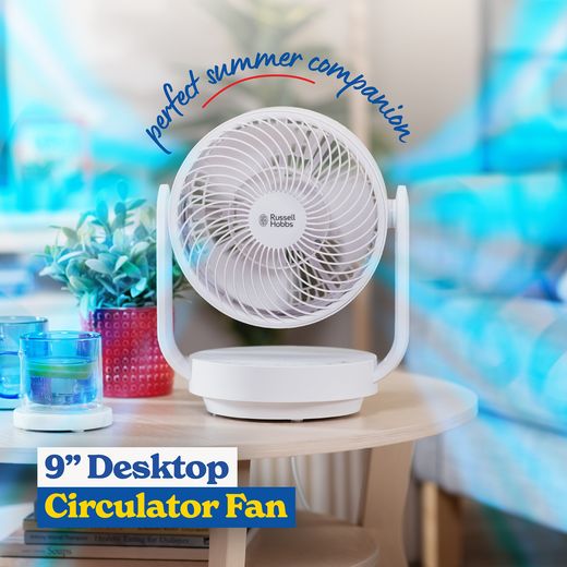 Russell Hobbs - RHDCF1001 - White - annotation - desk fan shot