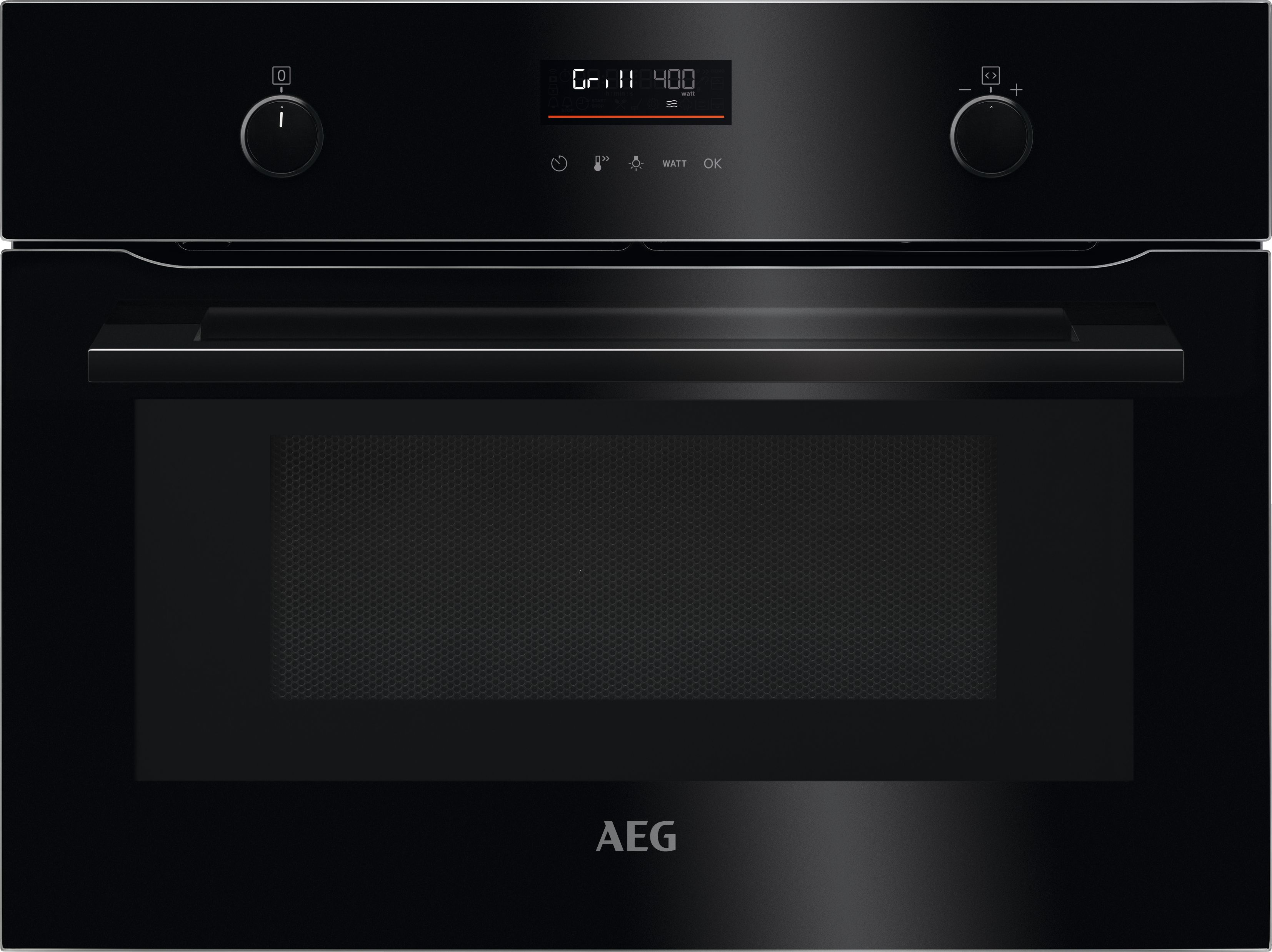AEG 8000 CombiQuick KMK565060B Built In Compact Electric Single Oven with Microwave Function - Black, Black