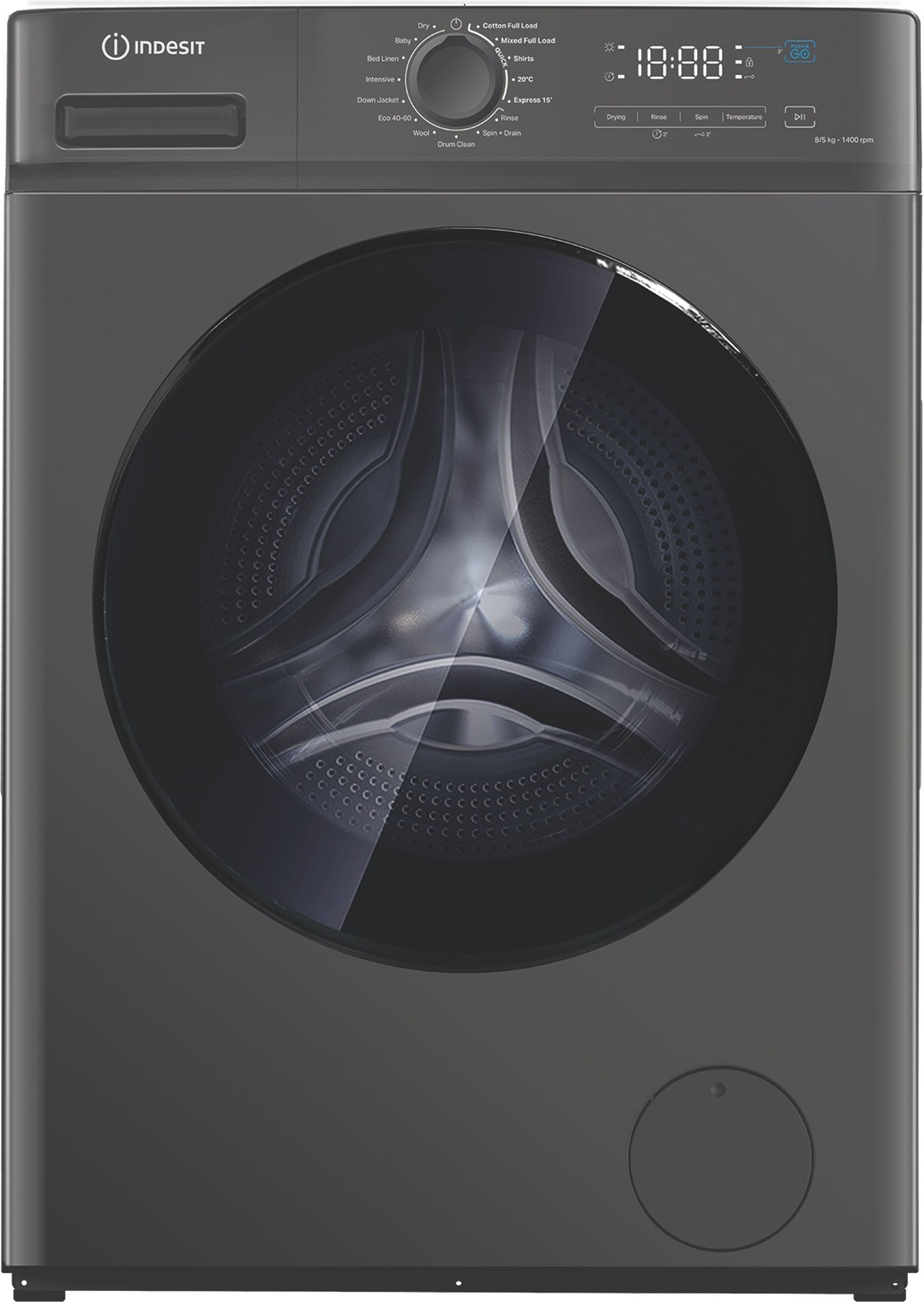 Image of Indesit MyTime IDMA 8564S MY TIME UK 8Kg/5Kg Washer Dryer with 1400 rpm - Silver - D Rated [Wash&Dry], A Rated [Wash Only], Silver