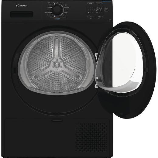 Indesit C YSD 82D BB UK 8Kg Heat Pump Tumble Dryer - Black - Door open