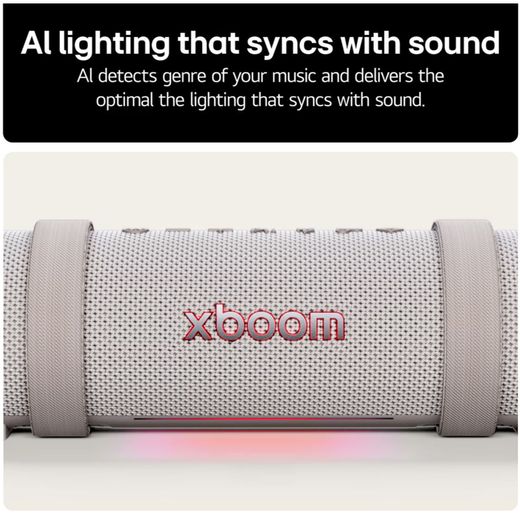LG xboom Grab Wireless Speaker - Grey - Annotation - AI lighting
