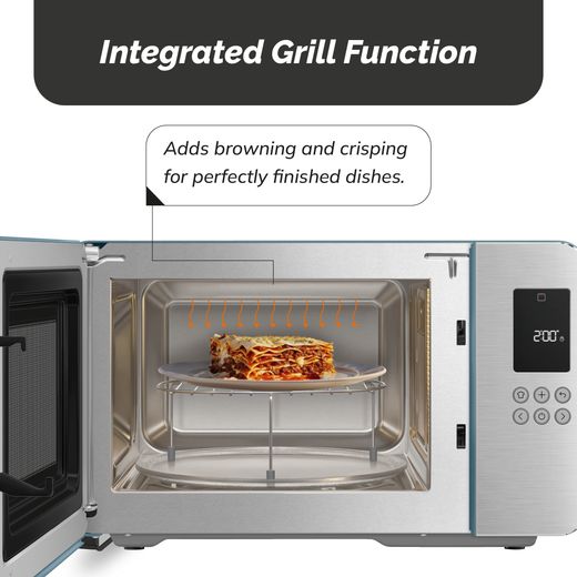 Smeg Collezione MOC01SBMUK 26 Litre 30cm High, Freestanding Small Microwave With Grill - Storm Blue - annotation - grill fucntion