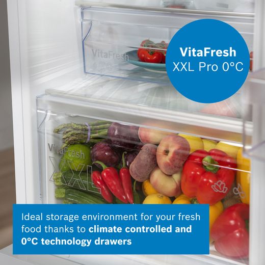Bosch Series 4 60/40 Frost Free Fridge Freezer - White - Annotation - Vita fresh shot
