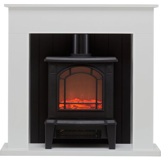 Warmlite Ealing WL45037W Log Effect Suite And Surround Fireplace - White