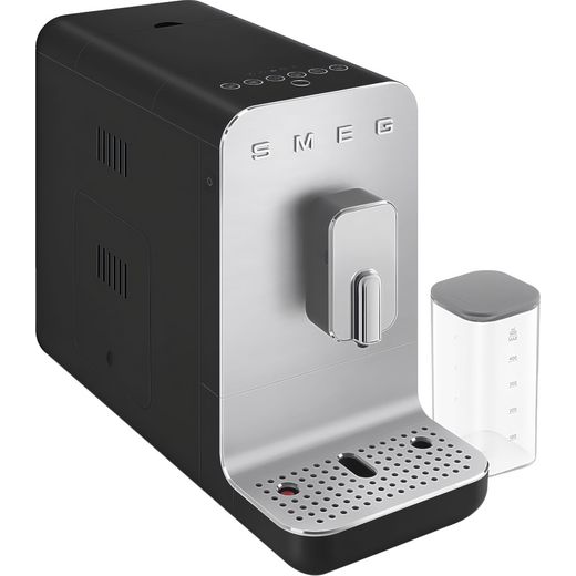 Smeg BCC13BLMUK Bean to Cup Coffee Machine - Matte Black - Right perspective shot