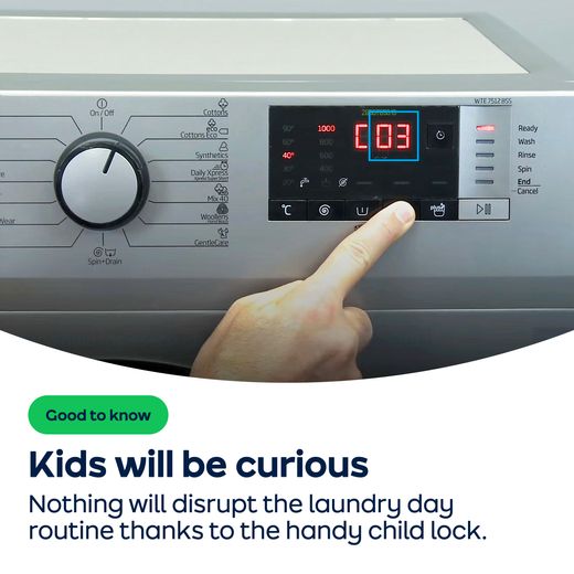 Beko 7Kg / 5Kg Washer Dryer - White - AO Annotation -  Child-Lock