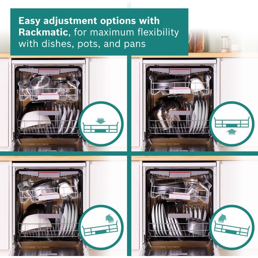 Bosch Series 4 Standard Dishwasher - White - Annotation - Rackmatic shot