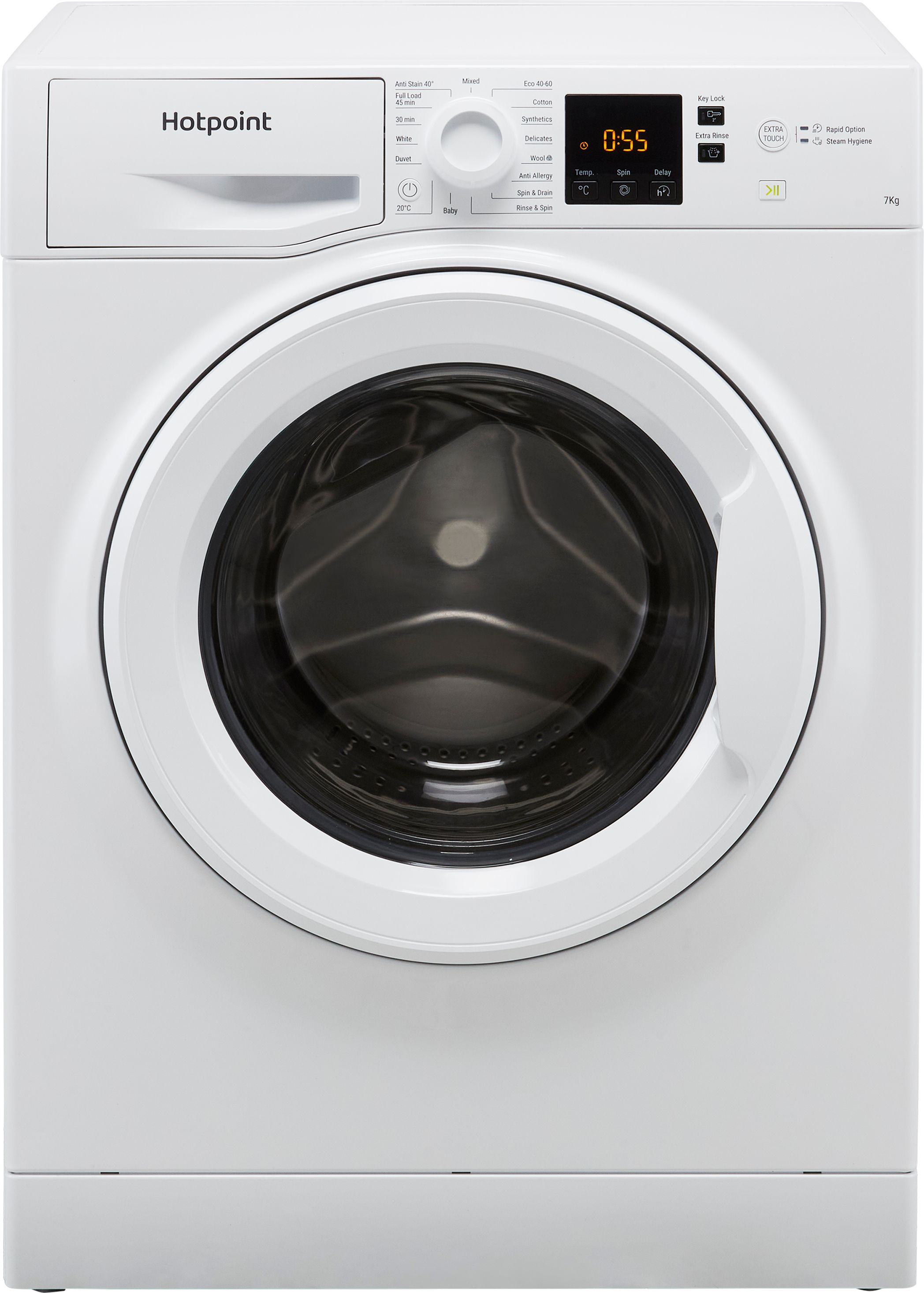 Hotpoint NSWM743UWUKN 7kg Washing Machine with 1400 rpm - White - D Rated, White