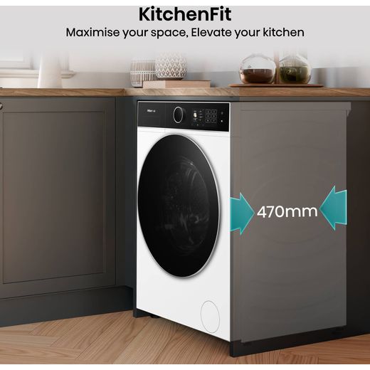 Hisense 5i KitchenFit Series WF5I9043BWFS 9kg Washing Machine with 1400 rpm - White - Annotation - KitchenFit