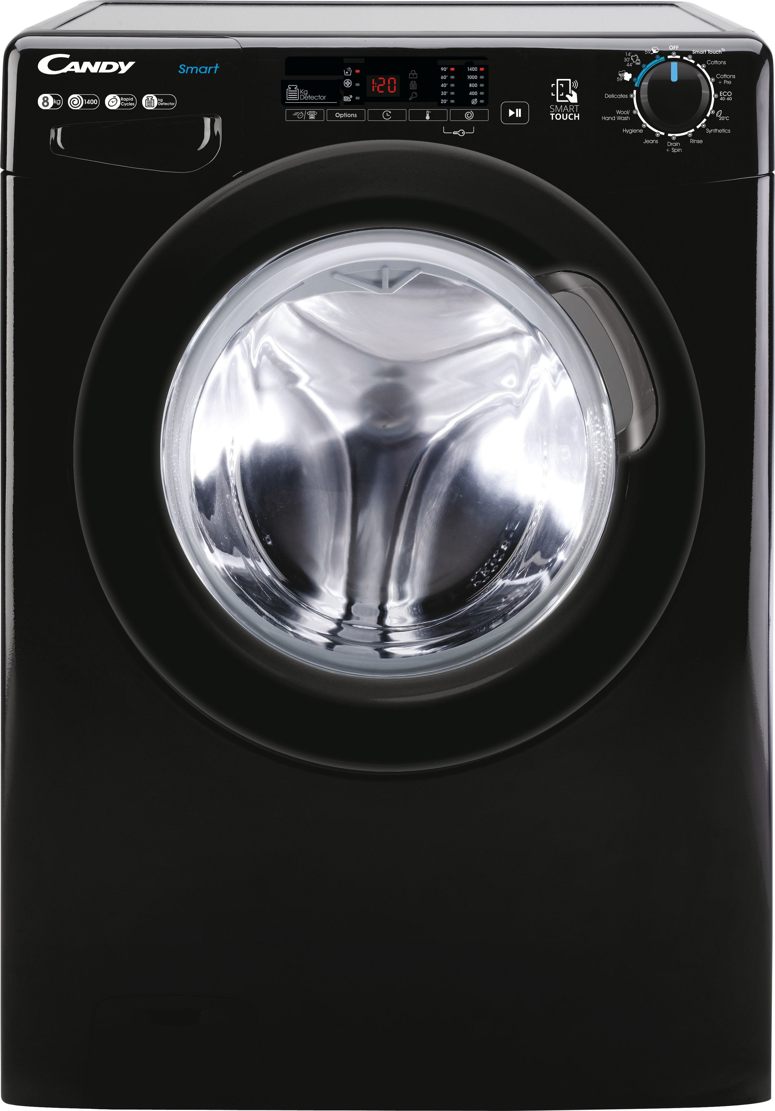 Candy CS149TWBB4/1-80 9kg Washing Machine with 1400 rpm - Black - B Rated, Black