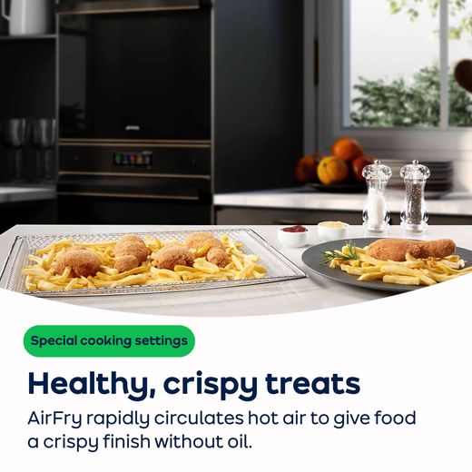 Smeg Classic Built In Electric Single Oven - Matte Black - AO Annotation - AirFry