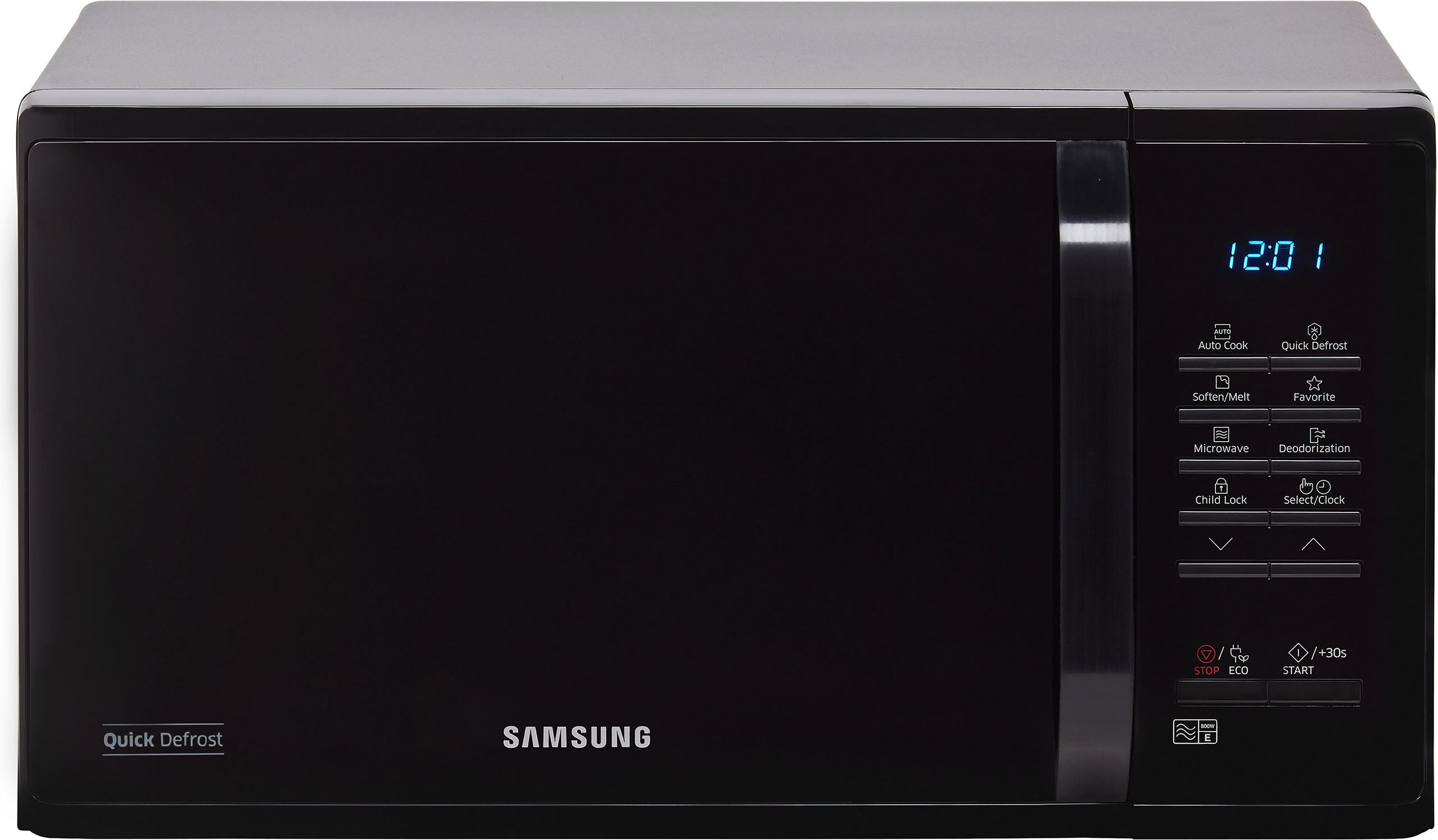 Samsung MS23K3513AK Freestanding 28cm Tall Compact Microwave - Black, Black