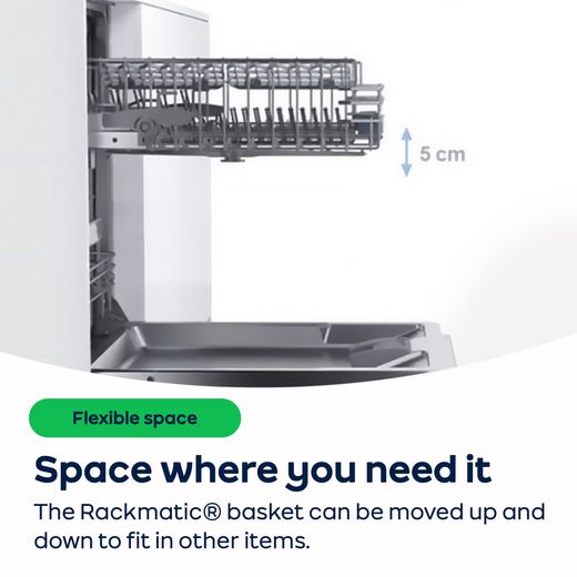 Bosch Series 2 Fully Integrated Slimline Dishwasher - Black Control Panel - AO Annotation - Rackmatic®