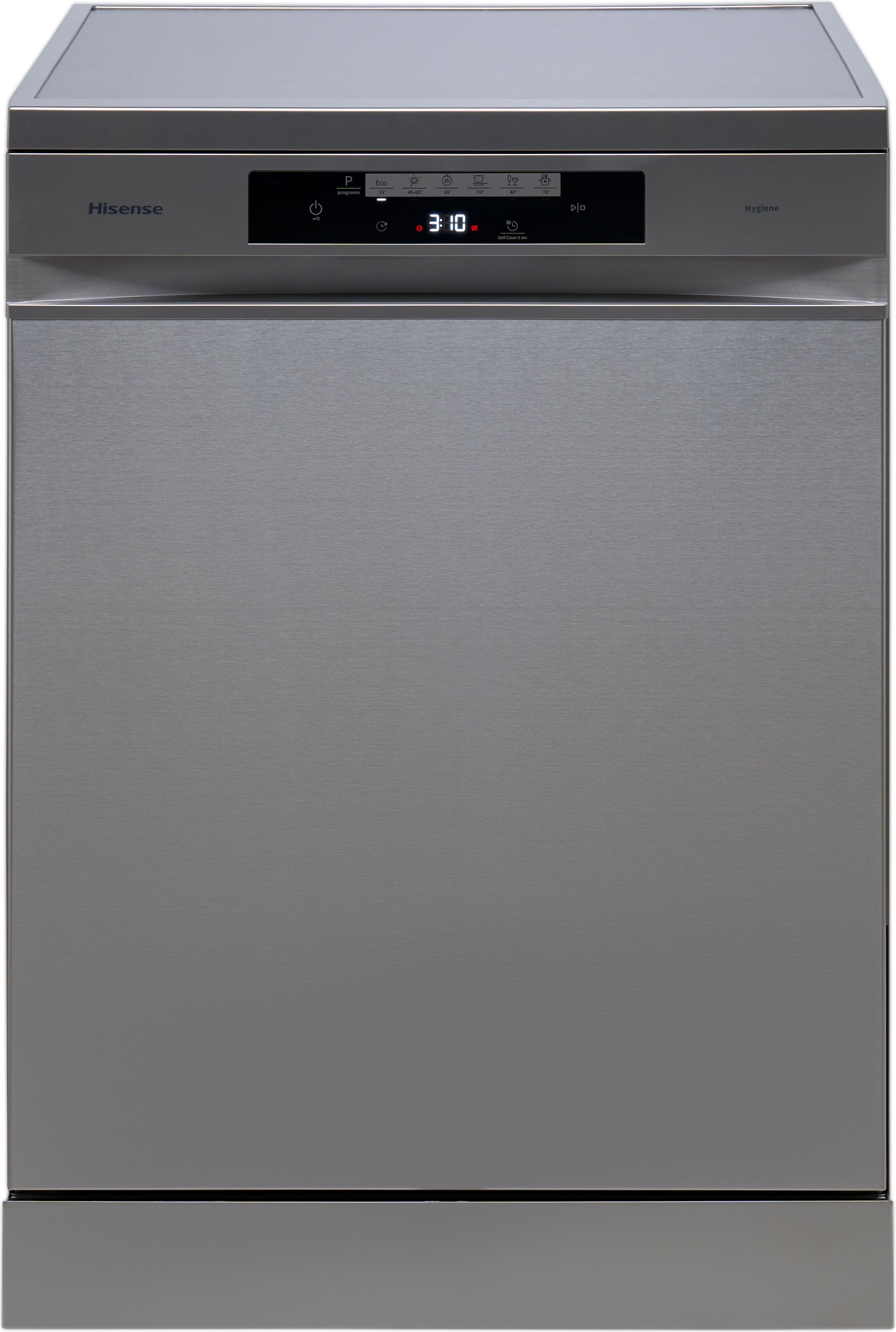 Image of Hisense HS642D90XUK Full Size Dishwasher - Stainless Steel - D Rated, Stainless Steel
