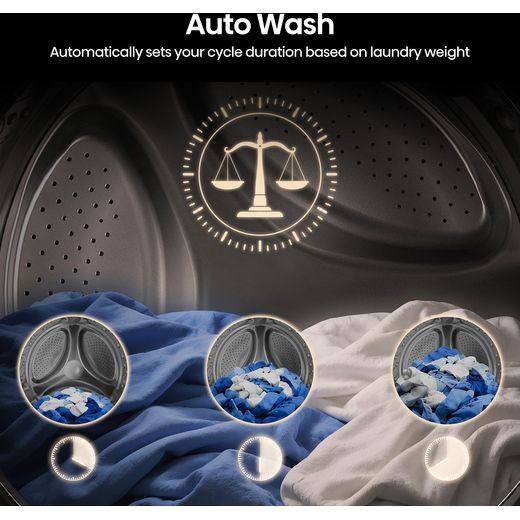 Hisense 5 Series WD90BI543BWP Wifi Connected Integrated 9Kg / 6Kg Washer Dryer with 1400 rpm - White - Annotation - Auto Wash
