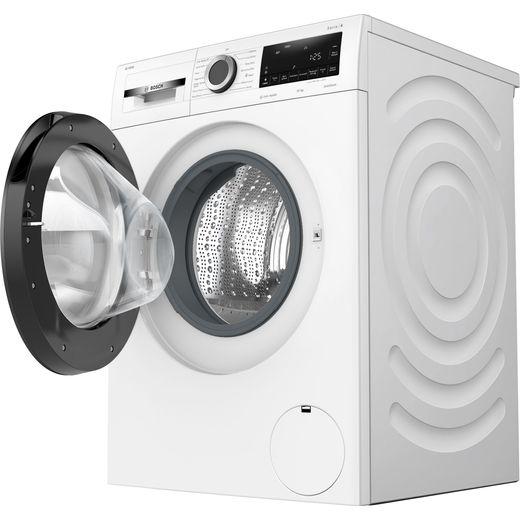 Bosch Series 6 WGG254F1GB 10kg Washing Machine with 1400 rpm - White - Left perpsective with door open shot