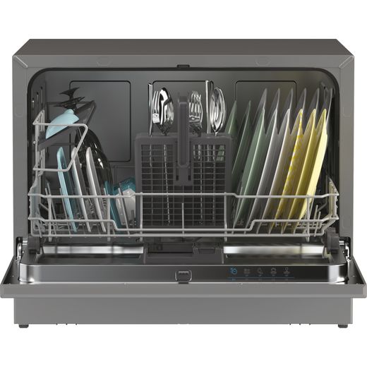 Candy RapidÓ Table Top Dishwasher - Anthracite - Front with door open shot