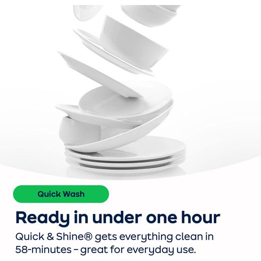 Beko Slimline Dishwasher - White - AO Annotation - Quick-&-Shine®