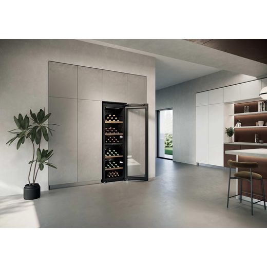 Haier Wine Cooler - Black - Wine cooler in kitchen shot 